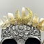 Citrine Tiara / Crown - Rough, Crescent Moon, (Gold Plated), Crystal Headband, Hair Accessories