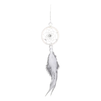 White Dreamcatcher Dream Catcher - Small Feathers 6"
