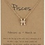 Pisces Necklaces - Gold Plated  (16-18" Adjustable) - Zodiac Sign Pendant Charm Astrology