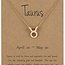 Taurus Necklaces - Gold Plated  (16-18" Adjustable) - Zodiac Sign Pendant Charm Astrology