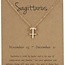Sagittarius Necklaces - Gold Plated  (16-18" Adjustable) - Zodiac Sign Pendant Charm Astrology