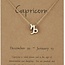 Capricorn Necklaces - Gold Plated  (16-18" Adjustable) - Zodiac Sign Pendant Charm Astrology