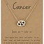 Cancer Necklaces - Gold Plated  (16-18" Adjustable) - Zodiac Sign Pendant Charm Astrology