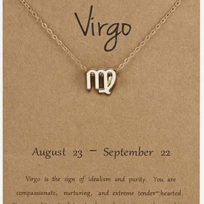 Virgo Necklaces - Gold Plated  (16-18" Adjustable) - Zodiac Sign Pendant Charm Astrology