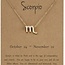 Scorpio Necklaces - Gold Plated  (16-18" Adjustable) - Zodiac Sign Pendant Charm Astrology