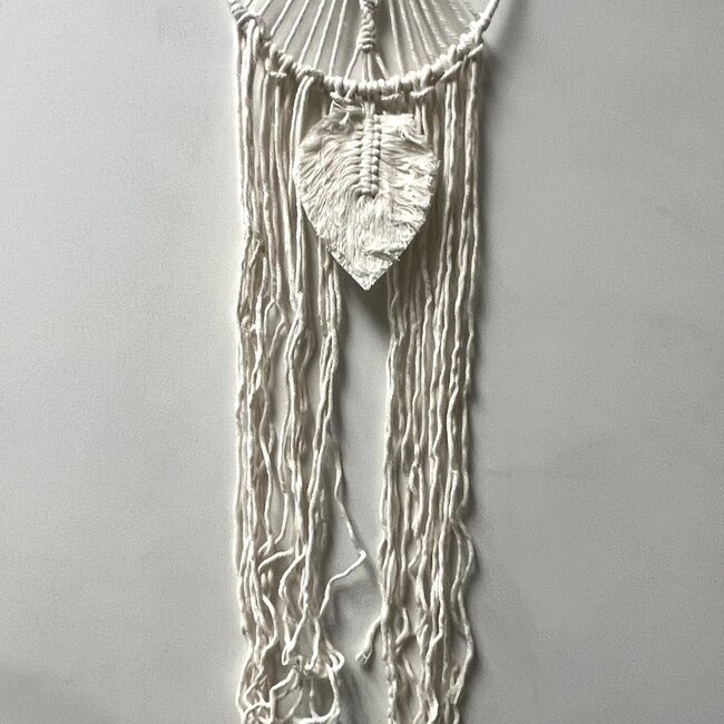 Macrame Dream Catcher Dreamcatcher Round Leaf - LED 27" Long Beaded Boho