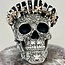 Black Obsidian Crown Tiara -  Flowers & Pearls (Gold Plated) Crystal Headband Hair Accessories