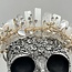 Clear Quartz Crown Tiara -  Flowers & Pearls (Gold Plated) Crystal Headband Hair Accessories