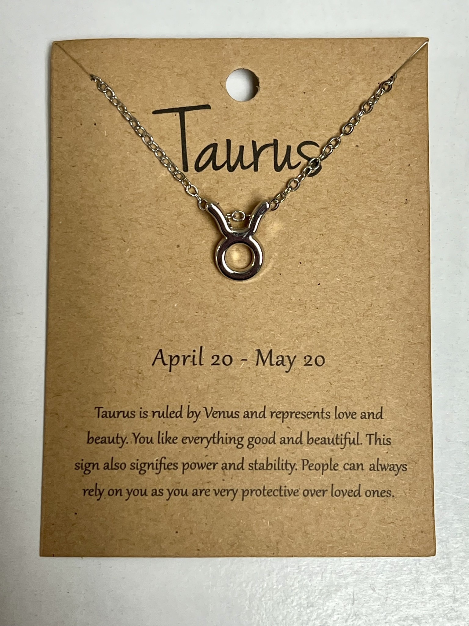 Taurus Zodiac Sign Pendant Charm Silver Plated Choker Necklace 16 18 Adjustable Awakenings