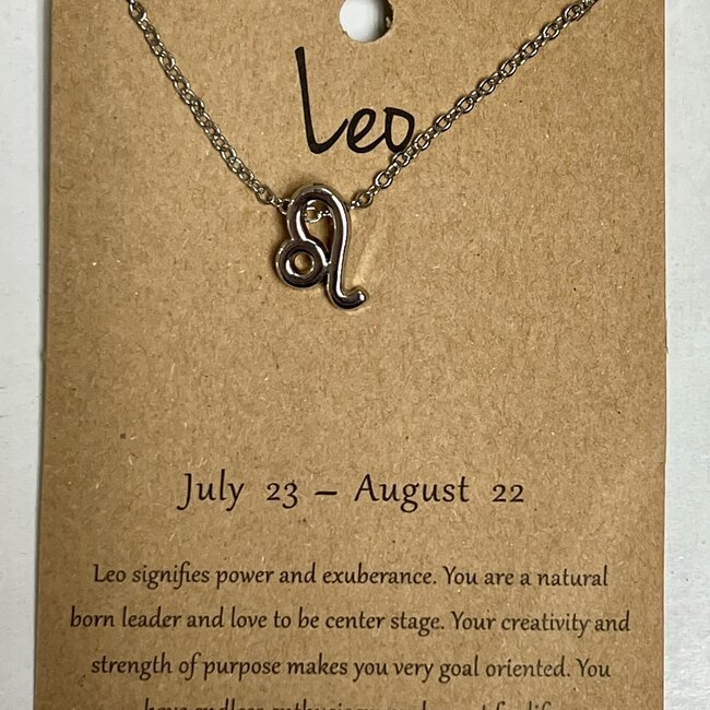 Leo Necklaces - Silver Plated  (16-18" Adjustable) - Zodiac Sign Pendant Charm Astrology