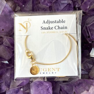 Gold Necklaces - Snake Chain Adjustable - Gold Vermeil 18k