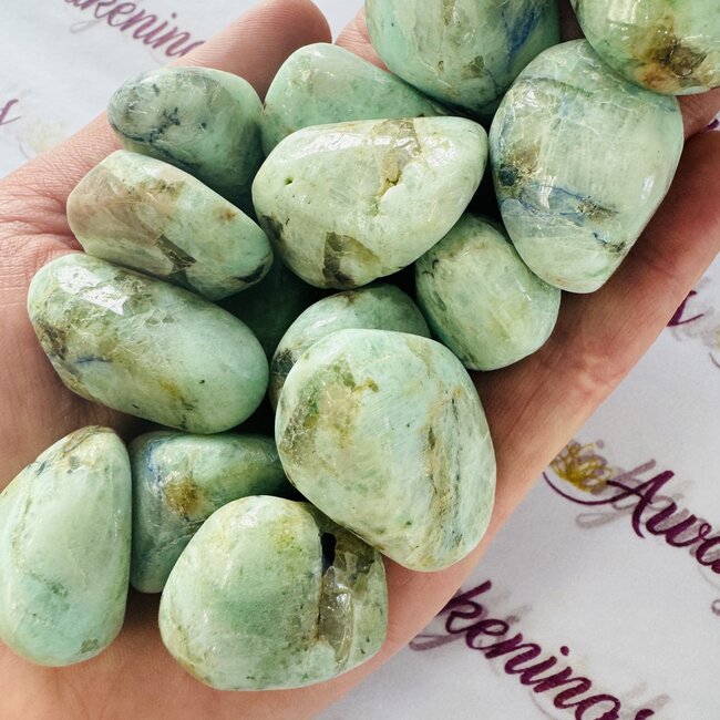 Azurite & Green Moonstone (Garnierite) - Tumbled