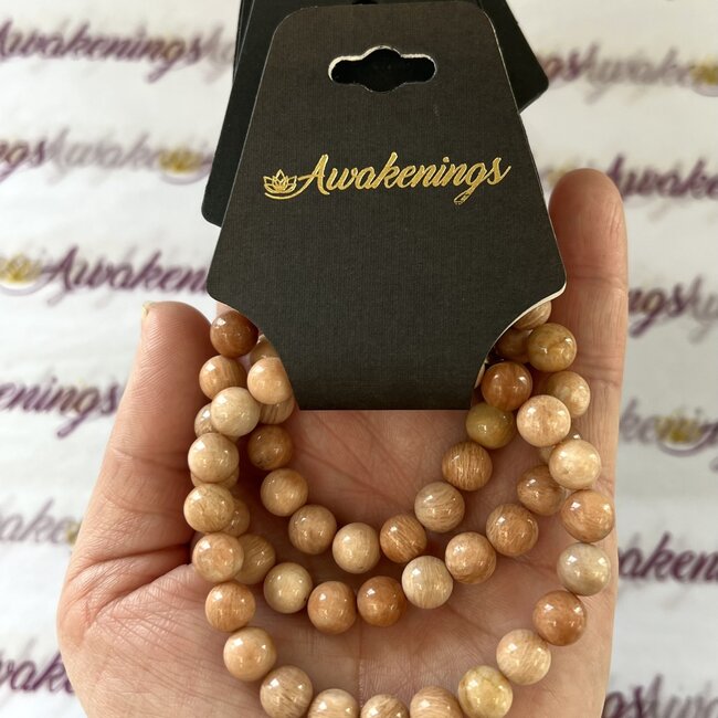 Peach Moonstone Bracelets - 8mm