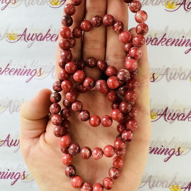 Pink Thulite Bracelets (Norwegian) - 8mm
