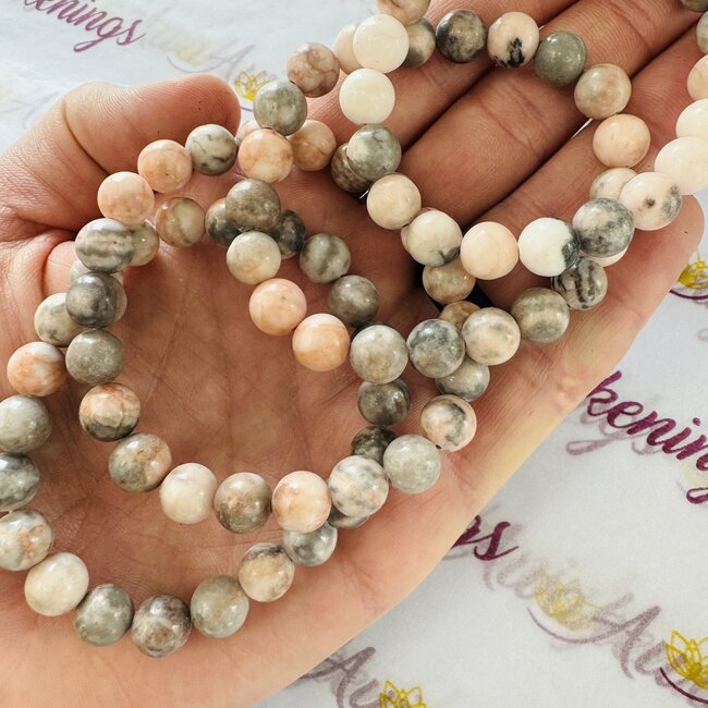 Pink Zebra Jasper Bracelets - 8mm