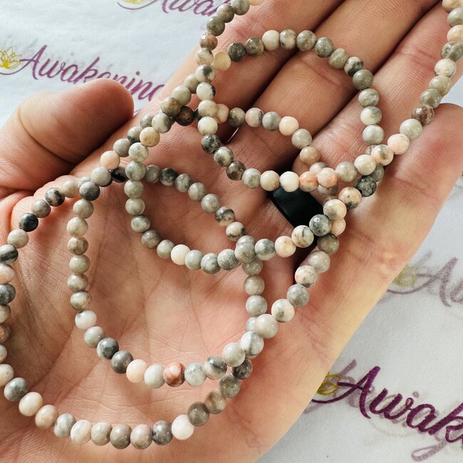 Pink Zebra Jasper Bracelets - 4mm Mini