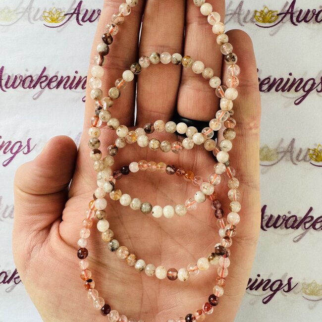 Fire Quartz (Red Hematoid) Bracelets - 4mm Mini