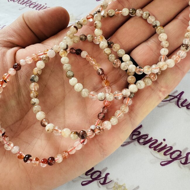 Fire Quartz (Red Hematoid) Bracelets - 4mm Mini