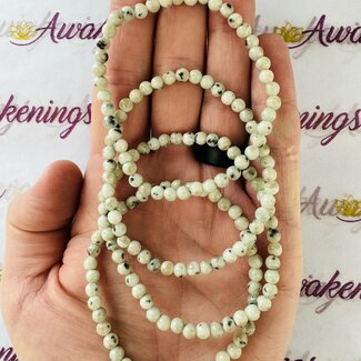 Kiwi Jasper (Amazon River Stone Sesame) Bracelets - 4mm Mini
