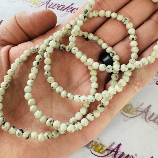 Kiwi Jasper (Amazon River Stone Sesame) Bracelets - 4mm Mini