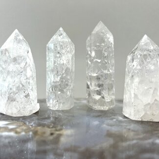Crackle (Fire & Ice) Quartz Tower Point Generator - Medium (1.5-3")