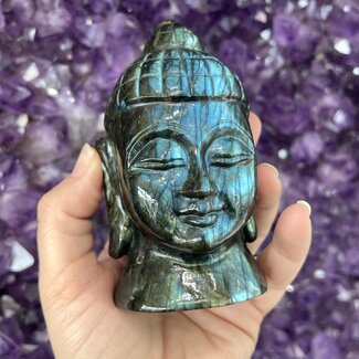 Labradorite Buddha Head - 4.5" Decor