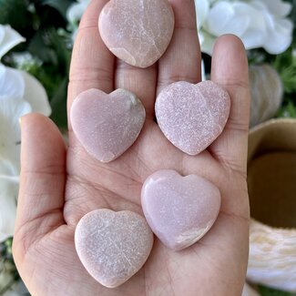 Pink Opal Heart - Medium