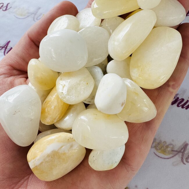 White Barite Medium - Tumbled