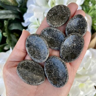 Green Coppernite Worry (Thumb Fidget Relaxation Pocket) Stones - Oval Medium