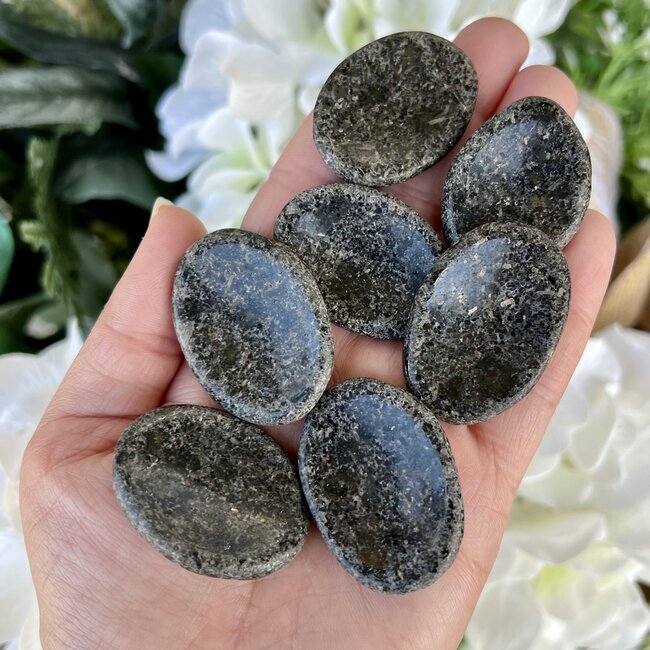 Green Coppernite Worry (Thumb Fidget Relaxation Pocket) Stones - Oval Medium