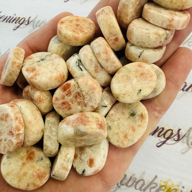 Golden Sunstone (Heliolite) Flat Slice Slab Stone - Mini