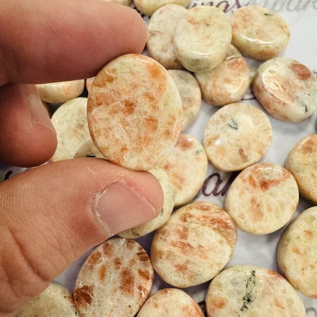 Golden Sunstone (Heliolite) Flat Slice Slab Stone - Mini