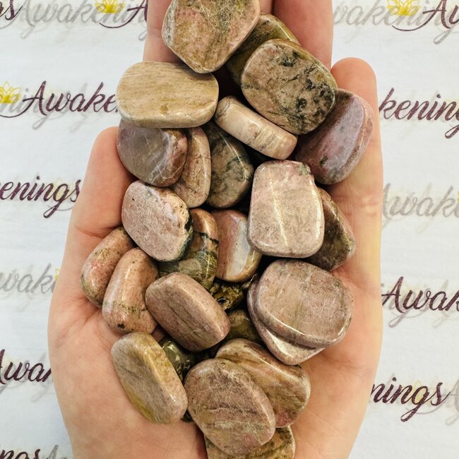 Rhodonite Flat Stone - Mini Slice Slab