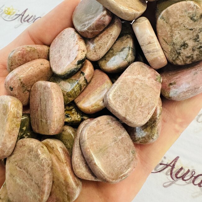 Rhodonite Flat Stone - Mini Slice Slab