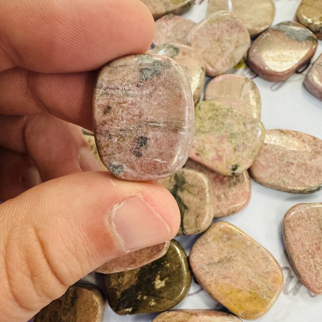 Rhodonite Flat Stone - Mini Slice Slab
