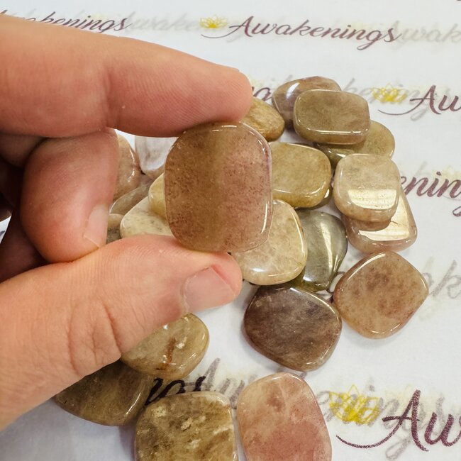 Strawberry Quartz (Red Guava) Flat Stone - Mini Oval Slice Slab