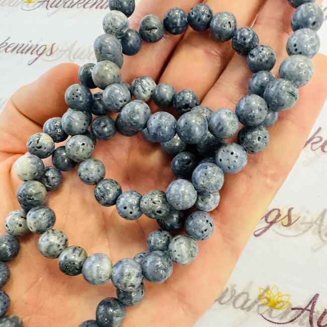 Blue Sponge Coral Bracelets - 8mm