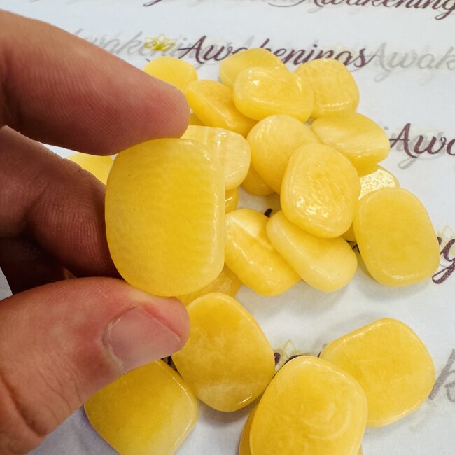 Orange Calcite Flat Stone- Mini