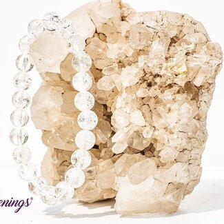 Crackled Clear Quartz Crystal (Fire & Ice) Bracelets - 8mm
