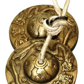 Tingsha Tibetan Prayer Chimes Bells Cymbals - Dragons 2.5"
