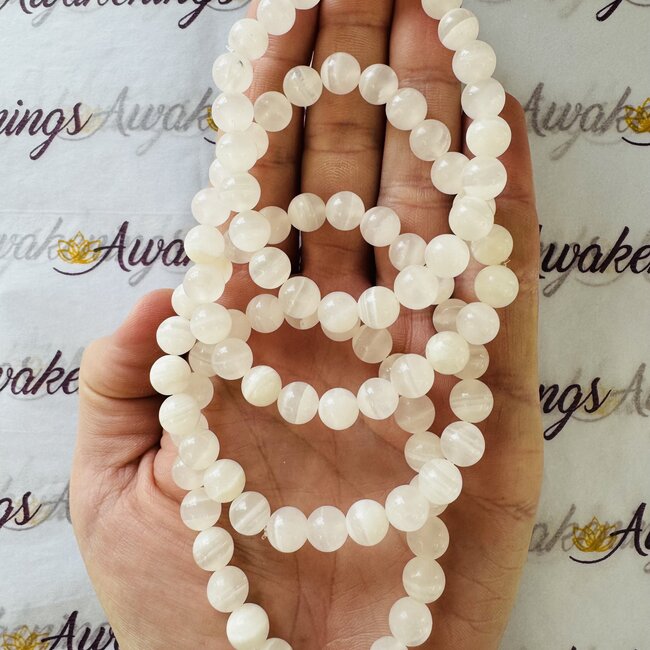 Pink Mangano Calcite Bracelets - 8mm