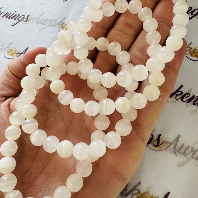 Pink Mangano Calcite Bracelets - 8mm