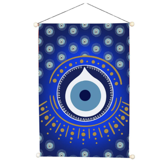 Tapestry Banner Wall Hanging Decor - Evil Eye - Medium 12" x 18"