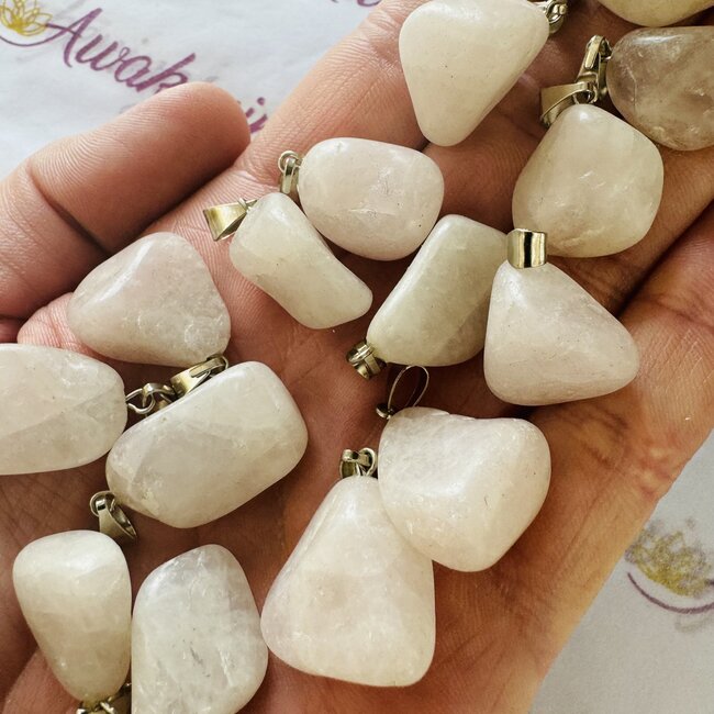 Lavender Purple Quartz Pendants - Tumbled