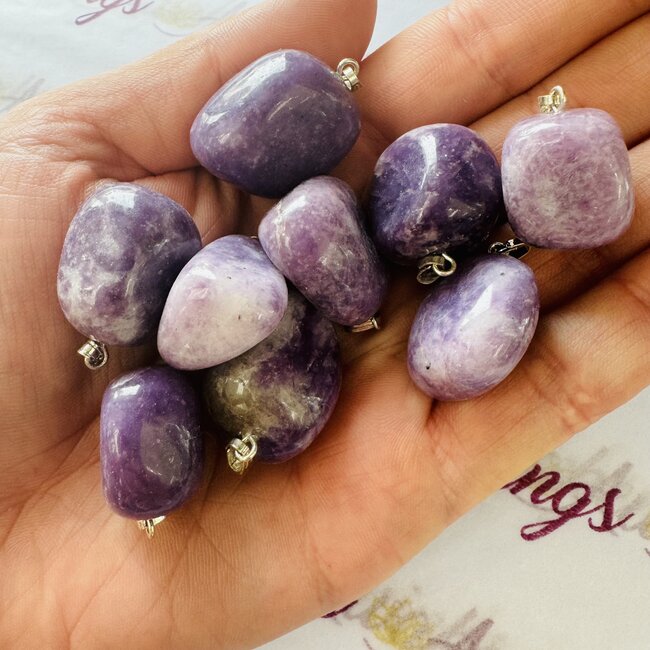 Lepidolite (Purple Mica) Pendants - Tumbled