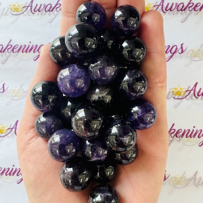 Dark Amethyst Sphere Orb - 15mm-20mm
