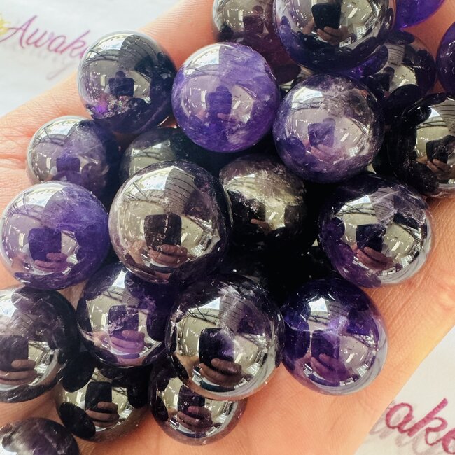Dark Amethyst Sphere Orb - 15mm-20mm
