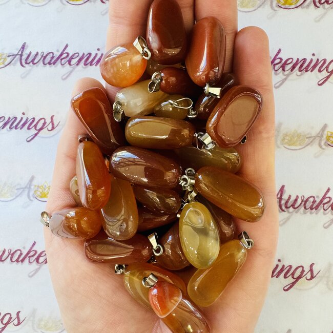 Carnelian Pendants - Tumbled