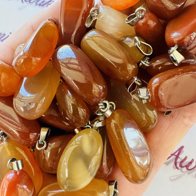Carnelian Pendants - Tumbled