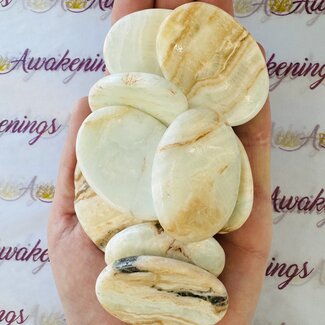 Caribbean Calcite Worry (Thumb Fidget Relaxation Pocket) Stones - Medium Oval